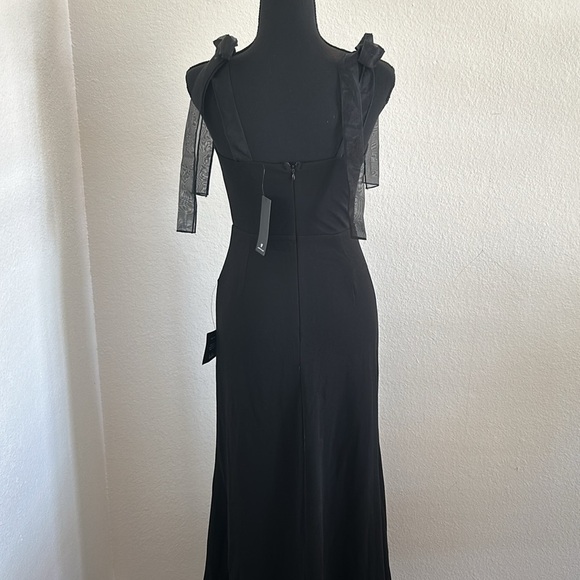NWT Lulu’s Beloved Elegance Black Tie-Strap Mermaid Maxi Dress Size Small - Picture 11 of 13